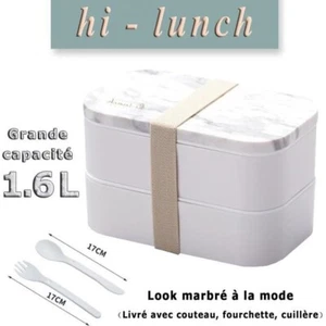Boîte Lunch Motif de Marbre Micro-Ondes & Lave-Vaisselle Boîte Déjeuner 1,6 L - Picture 1 of 5