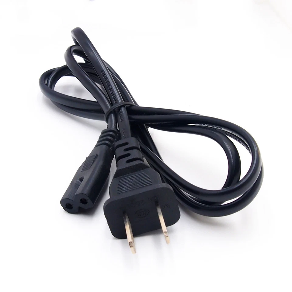 AC Power Cord 2 Prong Cable for PS 5 4 3 2 Slim XBOX PC Laptop PSV Monitor TV - Image 1 of 4