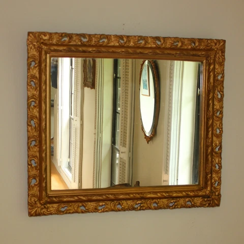 Vintage Gilded Florentine Style Over Mantle Mirror Cover