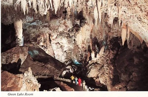 Carlsbad Caverns People Standing in Green Lake Room NM Vintage Postcard - Picture 1 of 2