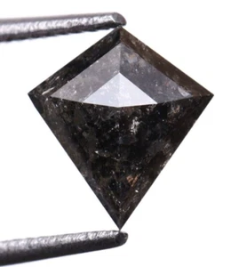 1.55 Ct Salt And Pepper Diamond Lab Grown Diamond Kite Cut Lab Created Diamond - Picture 1 of 10