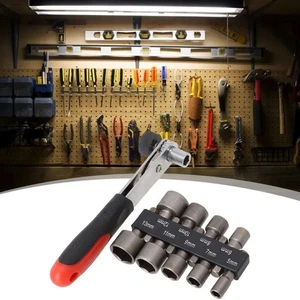 1 Set Ratchet Wrench Socket Wrench Small Spanner Set 10pcs Adapter Exquisite @ - Foto 1 di 12