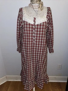 Victorias Secret Gold Label P/Small Prairie Nightgown Country Cottagecore Plaid - Picture 1 of 15