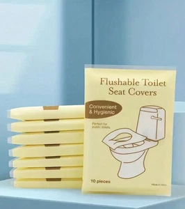 30PCS Disposable Water‑Soluble Toilet Seat Covers – Portable Travel Pack - NEW - Picture 1 of 9