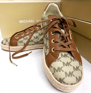 Michael Kors Damen Bryson Sneaker mit Signature MK LOGO Braun Hellbraun Gold NEU - Bild 1 von 6