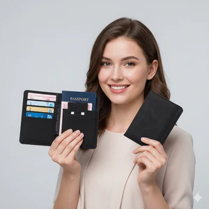 RFID Schutz Leder Reisepassetui Brieftasche Hülle Etui Reise für Männer und Frauen - Bild 1 von 10