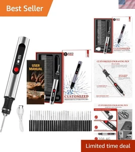 Gravierstift Kabellos Elektrisch Künstler Zum Selbermachen Gravierwerkzeug 60 Oberflächen 30 Bits - Bild 1 von 10