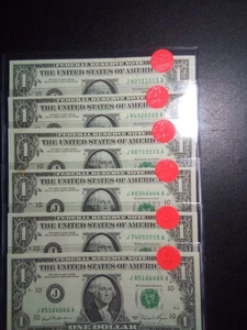 Very 😎 Group Off 6/1981$1 Notes With Progressing Ser#1 Thru#6/5 Of A Kind - Picture 1 of 14