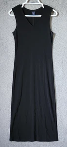 Vintage 90er Y2K Gap Damen Gr. S ärmellos V-Ausschnitt Maxikleid bescheiden schwarz - Bild 1 von 11