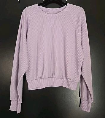 Hollister Women's Light Purple Sweater Pull Over Ribbed Cropped Top Size Medium - Image 1 of 4