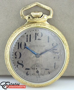 Reloj de bolsillo vintage 1919 South Bend chapado en oro - Imagen 1 de 5