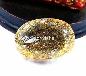 Golden Rutilated Quartz Certified 57 Ct Oval Cut Fresh Offer Loose Gemstone 4JUI - Picture 1 of 9
