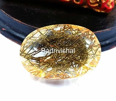 Golden Rutilated Quartz Certified 57 Ct Oval Cut Fresh Offer Loose Gemstone 4JUI - Image 1 of 4