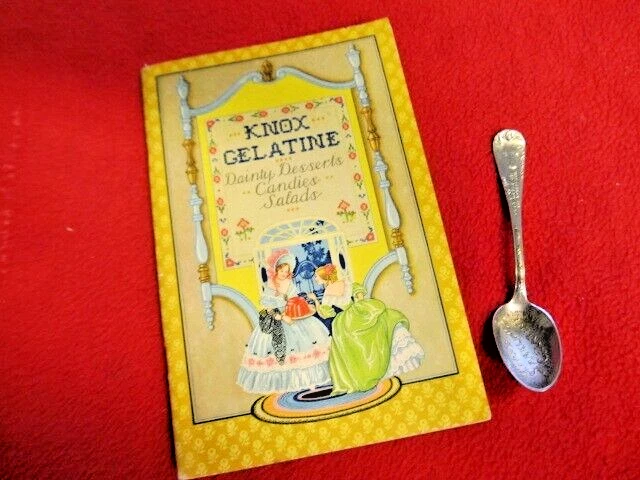 KNOX'S FOLLETO DE GELATINA CHISPEANTE Y PLATO ESTERLINA CUCHARA 1898 Foto 1 de 4