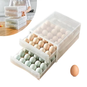 60 Eier Doppelte Eierschublade Eierbox Eierbehälter Aufbewahrungsbox Kühlschrank - Bild 1 von 13