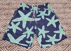 Vilebrequin MOOREA Blue Star Fish Print (Not Lined) 8" Swim Trunks Size Medium - Picture 1 of 9