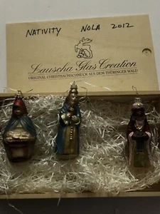 Set of 3 Lauscha Glas Ornaments - Germany - Nativity Mary & 2 Wisemen - Picture 1 of 21