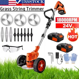24V Cordless WeedEater Electric Lawn Mower Lawn Edger Grass String Trimmer - Picture 1 of 12