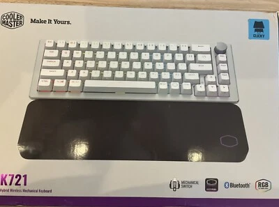 Cooler Master CK721 65% Hybrid Wireless 2.4GHz/Bluetooth Silver/White Mechani... - Image 1 of 3
