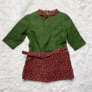 Vintage Mädchen Kleid Handarbeit Blumen Floral Grün Gürtel - Größe 2/3 2T - 3T - Bild 1 von 1