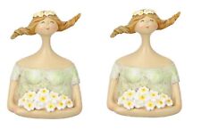 dekorativer kleiner Dekokopf Ladykopf Büste Dame mit Blumen und Blütenkranz