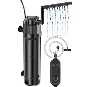 5-in-1 Aquarium Innenfilter mit UVC Klärer 8 Watt Aquarium Filter Pumpe inkl ... - Bild 1 von 6