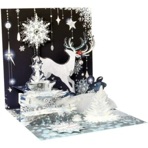NEW Reindeer 3D Pop Up Stand Up Christmas Card - Picture 1 of 5