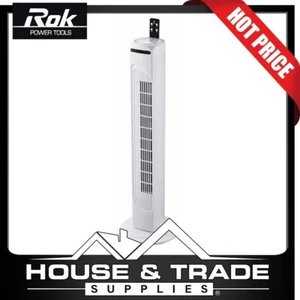 ROK Tower Fan with Remote White 810mm 150-23-52391 - Picture 1 of 2