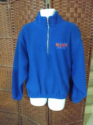 Vintage 90s No Limits Body Gear Pullover fleece Jacket 1/4 Zip Large Blue Retro - Image 1 of 3