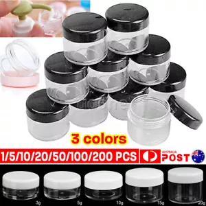2/3/5/10/15/20g Plastic Cosmetic Containers Face Cream Lip Balm Sample Jars Pots - Picture 1 of 12