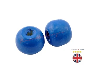 100 Pcs - Blue 10mm x 9mm Wooden Spacer Beads Kids Jewellery Craft Beading A356 - Picture 1 of 2