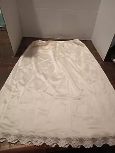 Mezzo slip vintage Lorena taglia alta piccola panna nylon orlo pizzo anni 80 - Foto 1 di 6