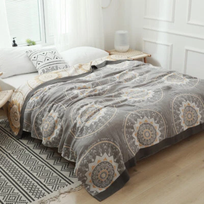 Cool Blanket For Summer Pure Cotton Bamboo Fiber Blankets Gauze Of Four Layers - Image 1 of 4