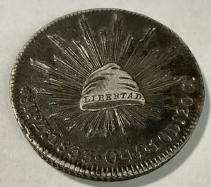 1833 MEXICO 8 REALES LIBERTAD SILVER 26.8g - Picture 1 of 2
