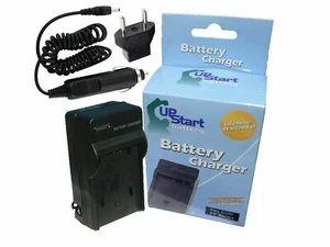 Charger +Car Plug + EU Adapter for Panasonic DMC-ZS7, DMC-ZR1, DMC-ZX1, DE-A66 - Picture 1 of 1