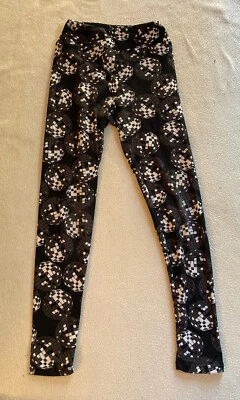  LuLaRoe Disco Ball Leggings Black and White Unicorn Tween RARE - Image 1 of 3