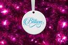 Believe Round Ceramic Ornament for Christmas Holiday