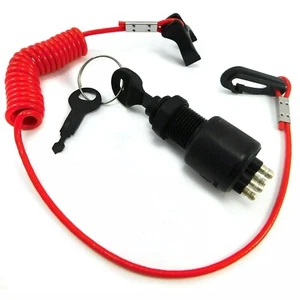 OMC BRP 1996 Up Johnson Evinrude 5005801 Marine Ignition Key Switch & Lanyard - Picture 1 of 8
