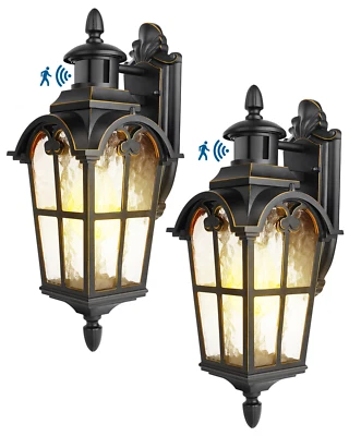 DEWENWILS 2-Pack Dusk to Dawn Exterior Lantern Fixture, Roman Vintage Wall Mount - Image 1 of 4