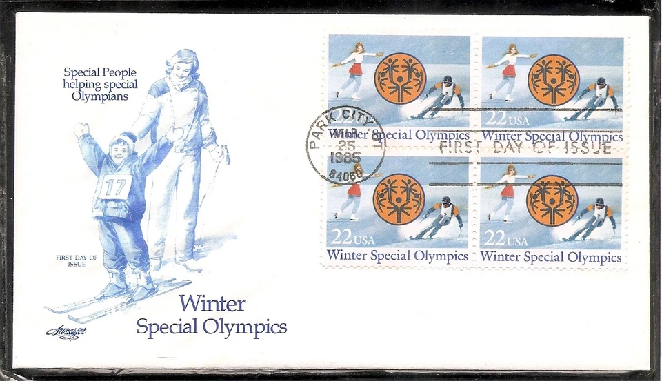 US SC #2142 Winter Special Olympics FDC. Block Of 4. Artmaster Cachet. - Image 1 of 1