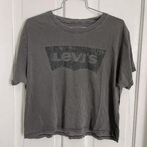 LEVI’S Gray Black Logo T-Shirt Cotton Classic T-Shirt Short-Sleeve Women’s XS - Picture 1 of 6