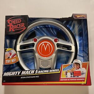 RARE Hot Wheels Speed Racer Mighty Mach 5 Racing Wheel Motion Activated NEW 2007