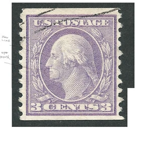 BELLISSIMO Scott 493, 3c Washington, Type I, VF-XF, annullamento luce, 2 piccoli EFO - Foto 1 di 1