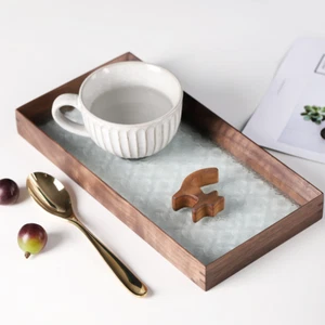 Nordic Wooden Glass Decorative Food Fruit Drinks Display Holder Tray Photo Props - Bild 1 von 8