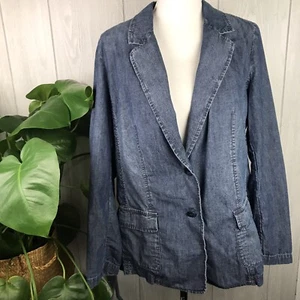 J. Jill Jeansjacke Knopfleiste mit Taschen Größe L Baumwolle - Bild 1 von 11