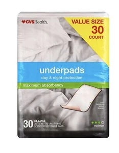 Underpads, Day & Night Protection, Maximum Absorbency XXL 30 Ct,30x36 - Picture 1 of 6