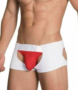 HIDDEN Bikini open bum shorty  two piece combination Pouch White red 968 8 - Bild 1 von 11