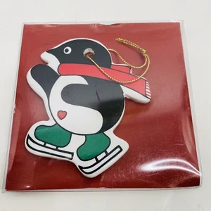 Dansk Navidad Adornos Pingüino en Patines Recorte Cerámico - Imagen 1 de 2