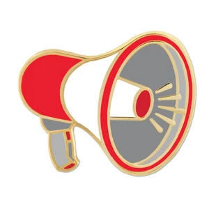 RED MEGAPHONE LAPEL PIN - Picture 1 of 1