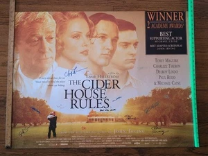THE CIDER HOUSE RULES AUTOGRAPHED SIGNED MOVIE POSTER IRVING THERON MAGUIRE+ COA - Picture 1 of 11